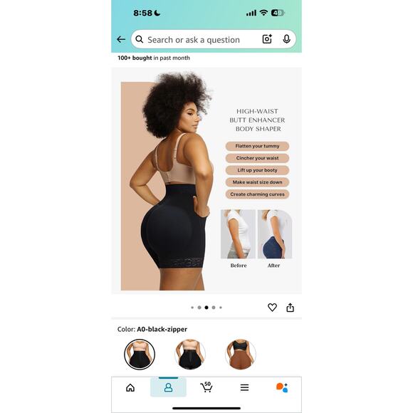 Shapellx Butt‎ Lifter Tummy Control Shapewear Shorts – Medium NWT - Picture 7 of 9